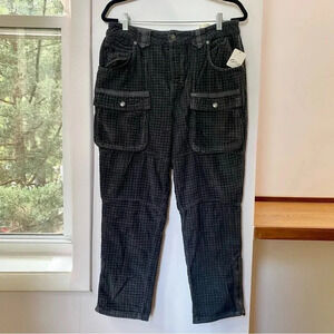 NWT Free People Low-Rise Cord Jeans Gray Black Size 30